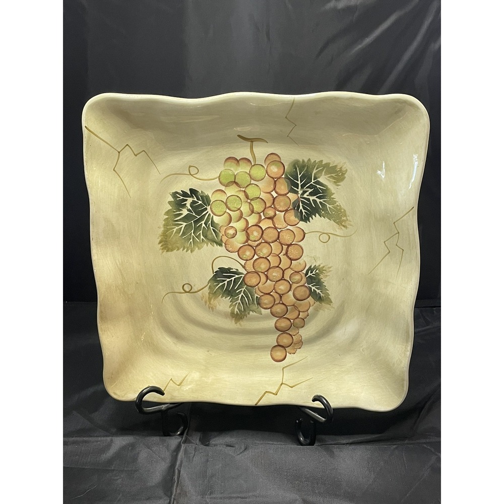 Tabletops Gallery‎ Cabernet Hand Painted Collection Grape Design Serving Tray